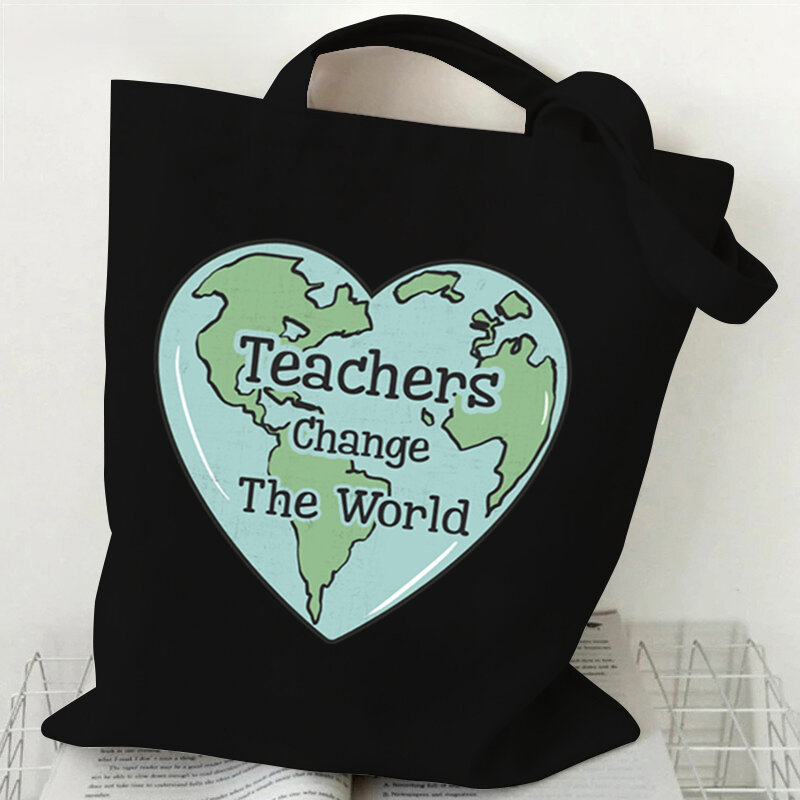 حقيبة حمل قماش للنساء ، حياة المعلم ، كرة كرتون ، حقائب كتف ، إنه يوم جميل لتعلم الطباعة ، حقيبة تسوق ، حقائب يد للمراهقات