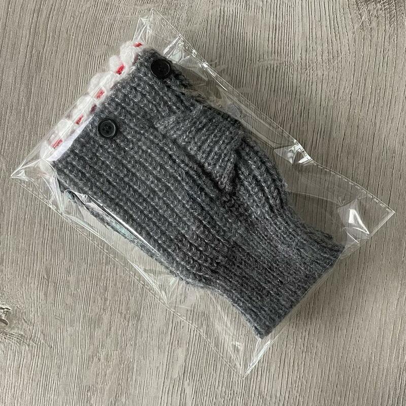 1Pair Shark Knitted Gloves Autumn Winter Warm Thickened Wind Proof Full Finger Half Finger Gloves Unisex Cute Cartoon Gloves