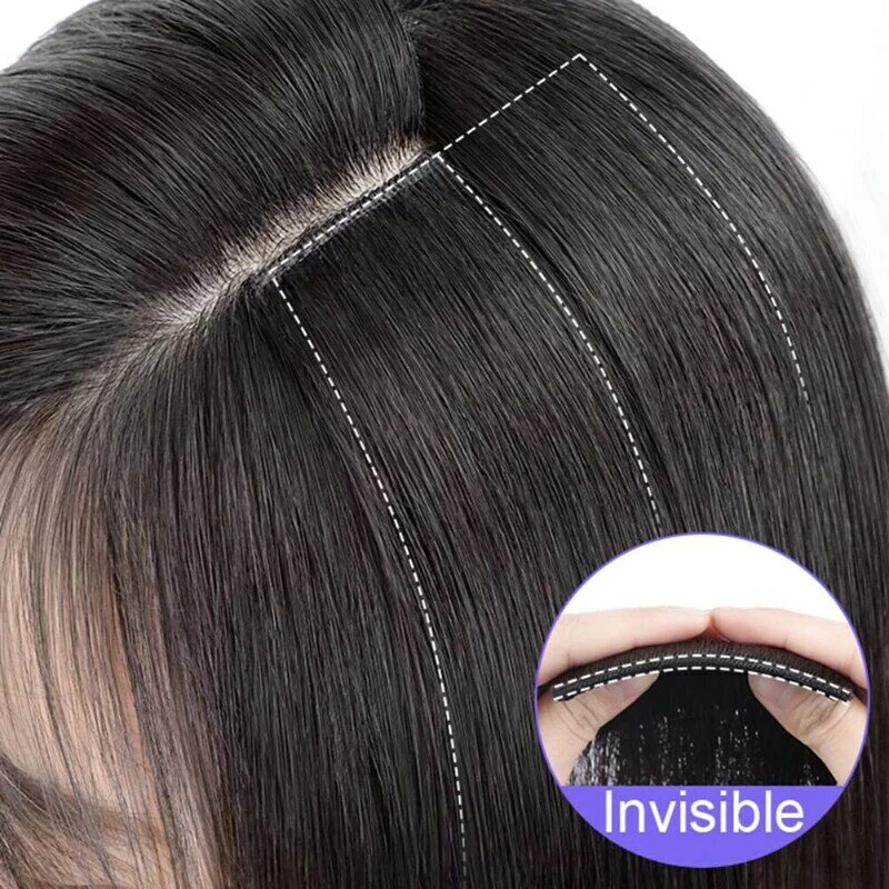 15/25/35CM Glueless Invisible No Trace One Piece Snap Fluffy Padded Hair Piece Wig for Woman Daily Use for Hair Enhancement