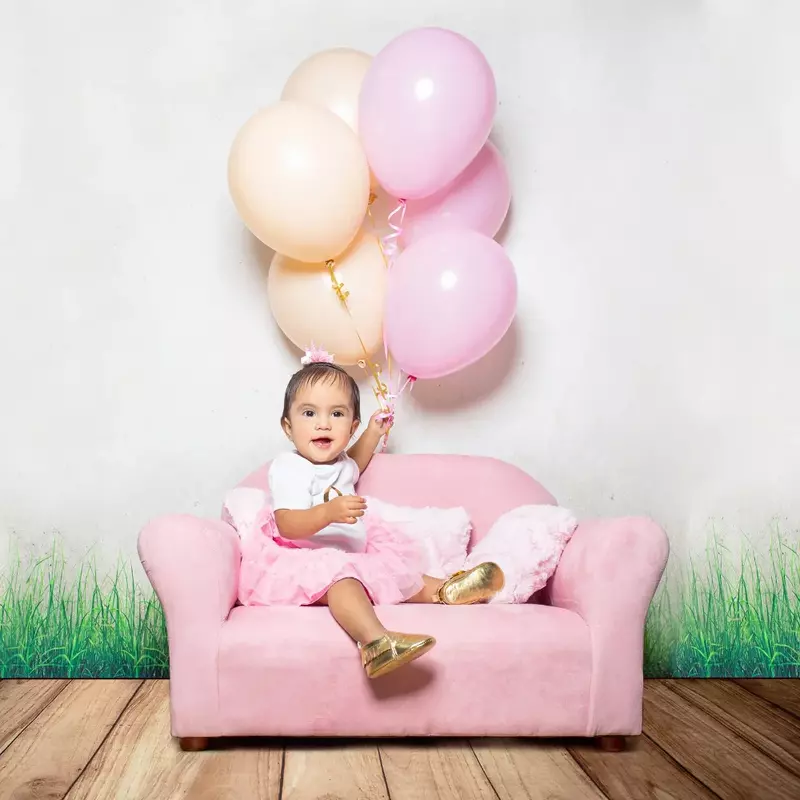 Plüsch Kinder Sofa mit Akzent Kissen-rosa