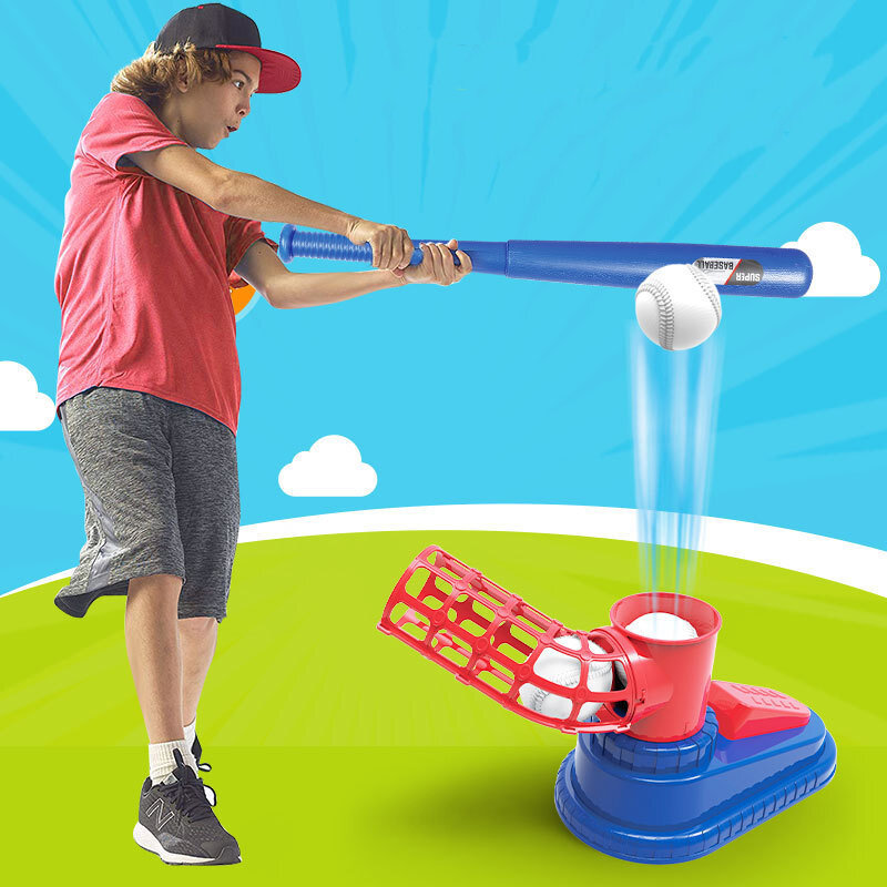 Jogos ao ar livre para crianças brinquedos de beisebol meninas treinamento prática crianças indoor sports trainer automático bola máquina conjunto meninos presente