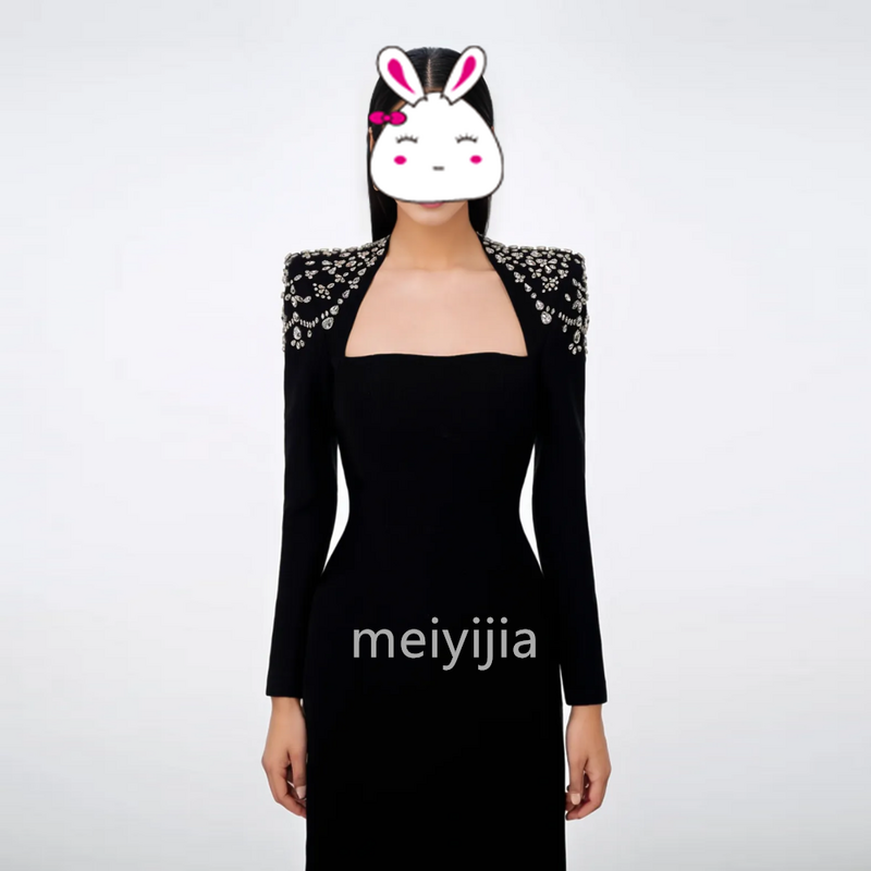 Meiyijia  Evening Dress Saudi Prom Dress Bodycon Elegant Long Sleeves Arabia  Sexy Evening Birthday Club Outfits Summer 2024