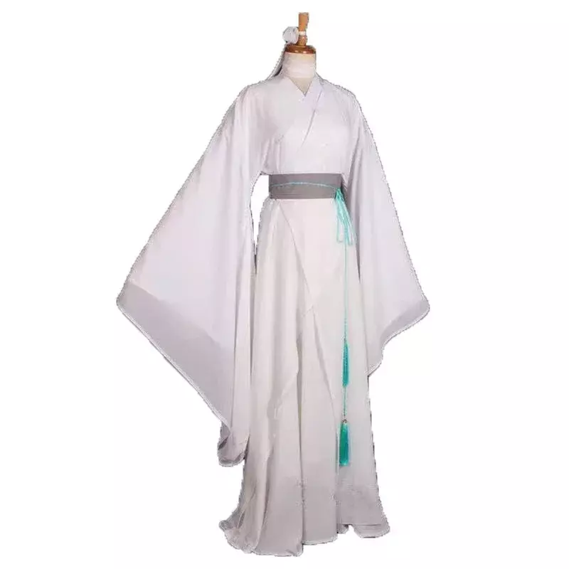 Anime Xie Lian Guan Ci Fu Cosplay Traje para homens e mulheres, trajes brancos de Han Fu, perucas, Halloween Prop, roupas