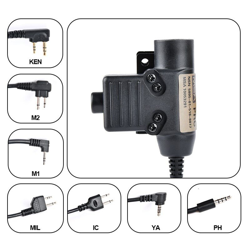 WADSN-Adaptador de auriculares táctico U94 PTT 7,0 para walkie-talkie, accesorios de Radio, Motorola Kenwood