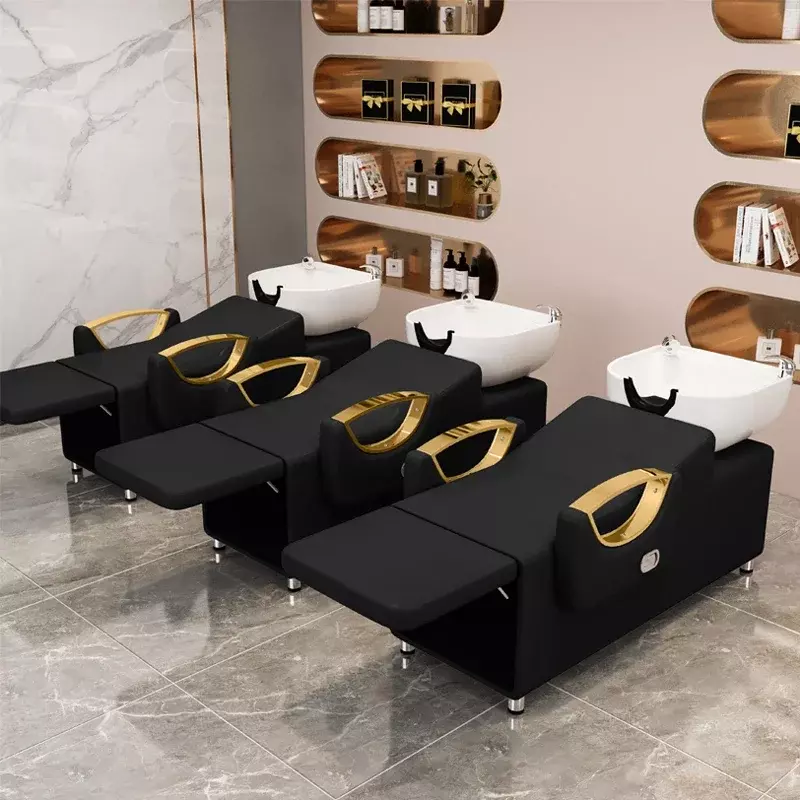 Kursi sampo portabel Modern, furnitur Salon nyaman wastafel Spa terapi air tempat tidur cuci Cadeira ergonomis