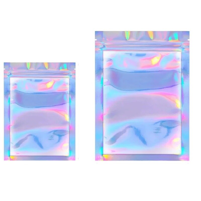10Pcs Laser Bubble Mailers Bag Cosmetic Packaging Self Sealing Gift Pouch Clear Holographic Jewelry Lock Packaging Bags