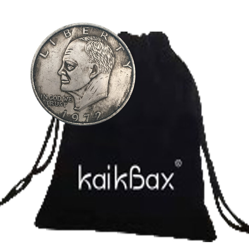 1972 mewah Liberty Eisenhower setengah dolar menyenangkan pasangan seni koin/klub malam keputusan koin/beruntung saku peringatan koin + tas hadiah