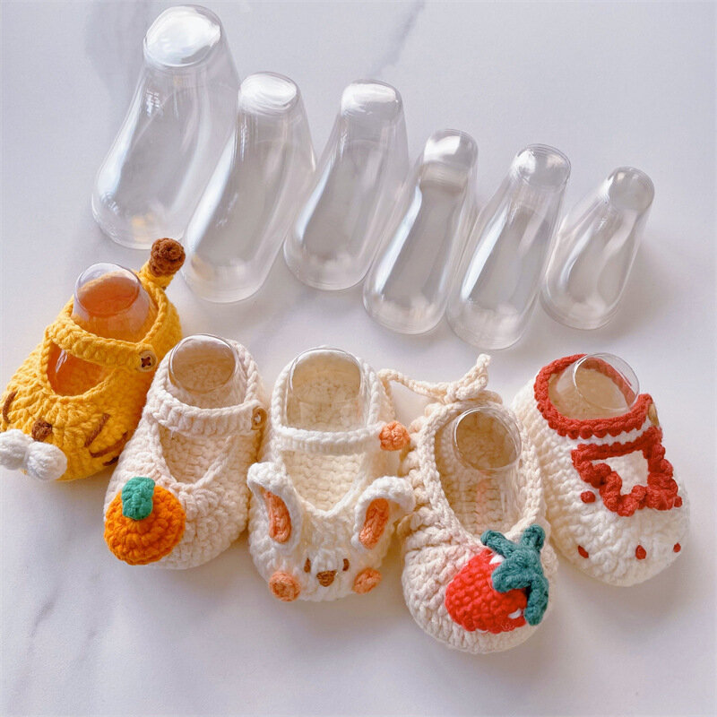 Modelo de pie pequeño de plástico transparente de PVC, soportes de zapatos de bebé, no se deforma fácilmente, reutilizables, 10 piezas