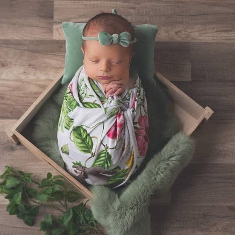 2Pcs Neugeborenen Fotografie Requisiten Mini Baby Posiert Kissen Stirnband Kit Baby Mädchen Haar Band Studio Foto Schießen Fotografi Zubehör