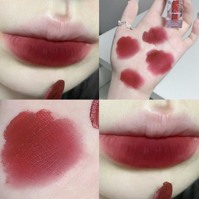 Soft Matte Velvet Lip Glaze Waterproof Long Lasting Makeup Smooth Gift Balm Lip Sexy Lipstick Silky Lip Women Gloss E7V0