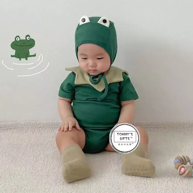 Baby Frosch Kostüm Stram pler Bodysuit für Mädchen Jungen Säugling Fotografie Geburtstags feier Kostüm 0-24m Frühling Sommer