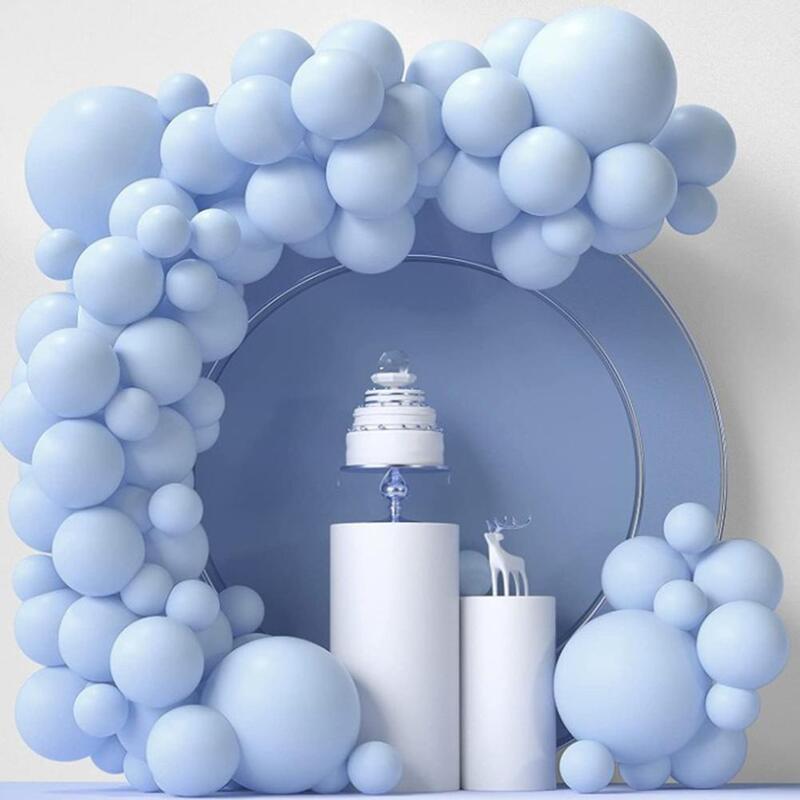 Perlengkapan Dekorasi Pesta Set Balon Lateks Bundar Warna Solid untuk Ulang Tahun Pernikahan Hari Kasih Sayang Baby Shower