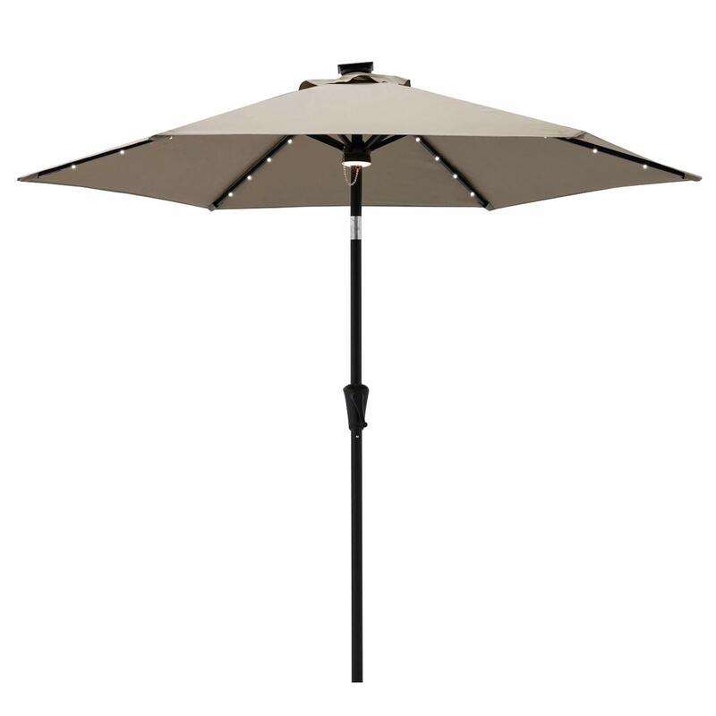 屋外パティオ用テーブル傘7.5フィート、傾斜付きテーブル、ベージュ