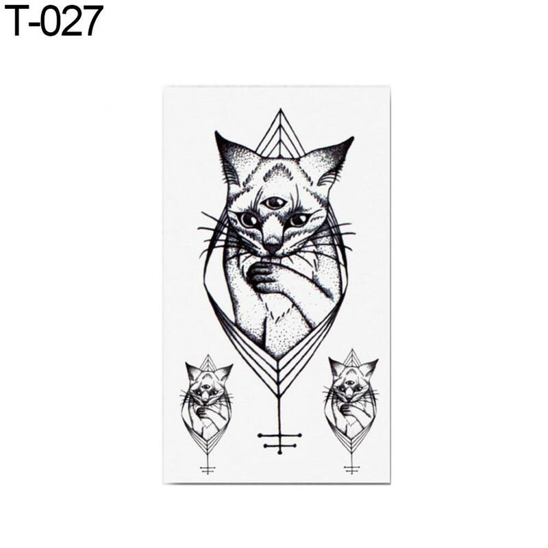 Etiqueta do tatuagem do animal do trigrama temporário, arte corporal falsa removível, decalque da forma