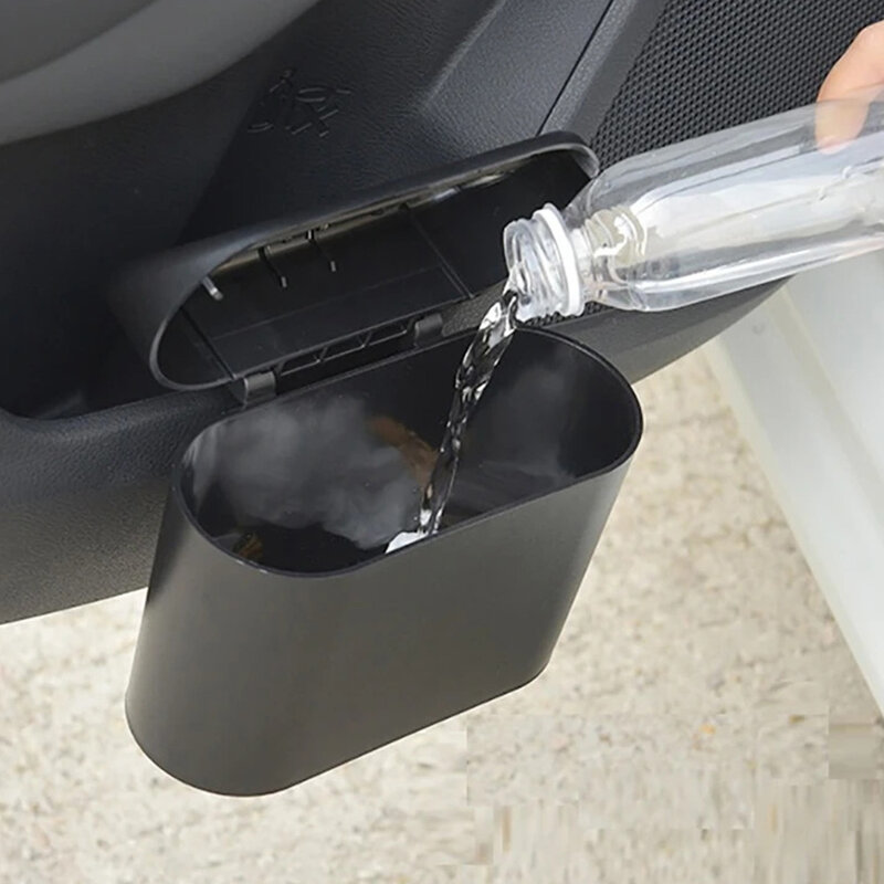 Cubo de basura colgante para coche, caja de almacenamiento de polvo, ABS, cuadrado, accesorios interiores para coche