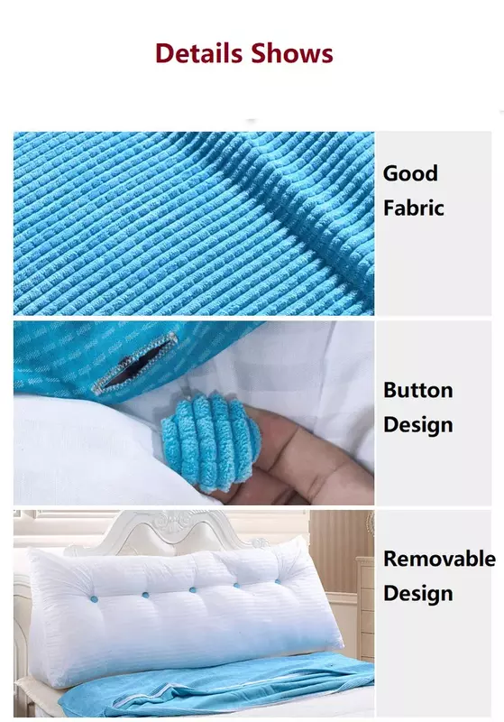 Europeu removível cabeceira velet almofada triangular cama encosto travesseiro para casal macio grande cintura sofá almofada