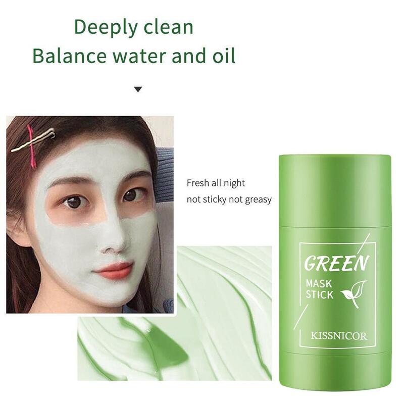 Maseczka do czyszczenia twarzy zielona herbata w sztyfcie rozmaz trądzik zmniejszający zaskórniki nawilżający głębokie oczyszczanie maska 40g porów