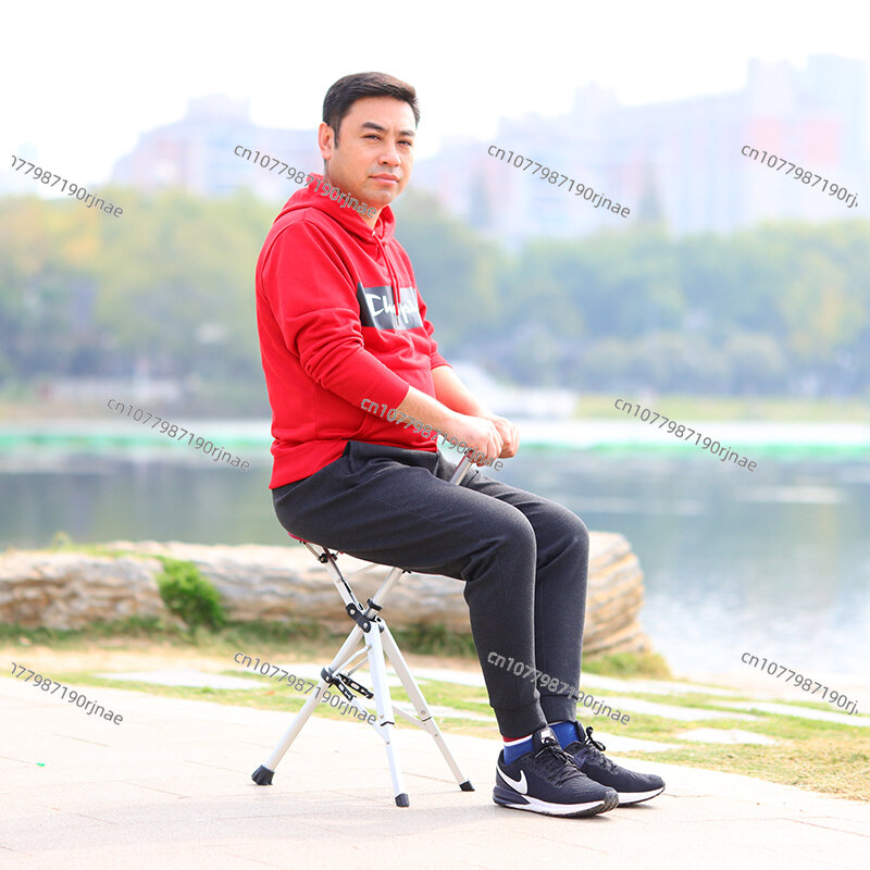 Bastone da passeggio pieghevole in lega di alluminio di alta qualità con sedile sedia a stampella per anziani regolabile con sgabello