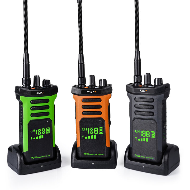 KSUN-walkie-talkie profesional X80, Radio bidireccional de largo alcance de alta potencia, intercomunicador de carga inversa para la industria, túnel de sótano, 20W