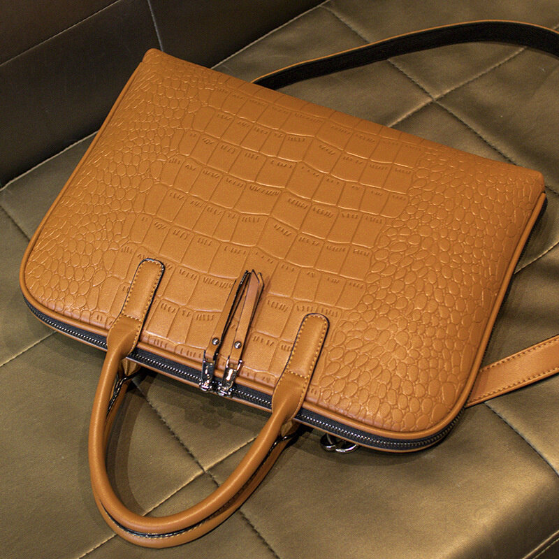 Free Customized Computer Handbags For Men Women Office Handbag Leather Shoulder Bag Woman Business Laptop Briefcases For Lenovo