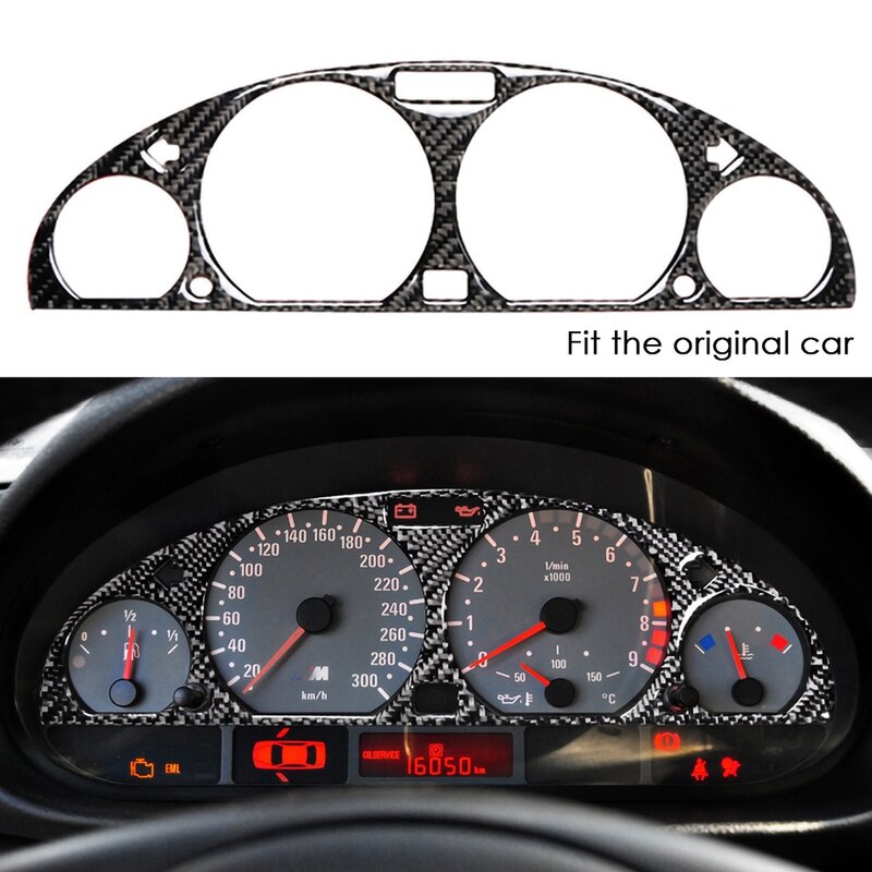 for BMW 3 E46 M3 1998-2005 Carbon Fiber Internal Instrument Panel Decorative Frame Dashboard Cover Stickers