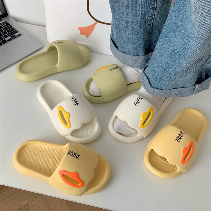 Cute Duck Slippers Female Summer Home Indoor Anti Slip Home Soft Sole Thick Sole Sandals Student Home EVA Slipper