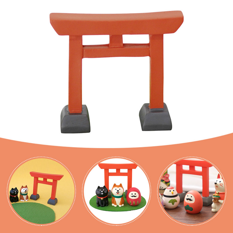 Miniature Resin Japanese Torii Gate Traditional Shrine Model Landscape Ornament Sandstone Micro Statue Mini Toys For Kidsation