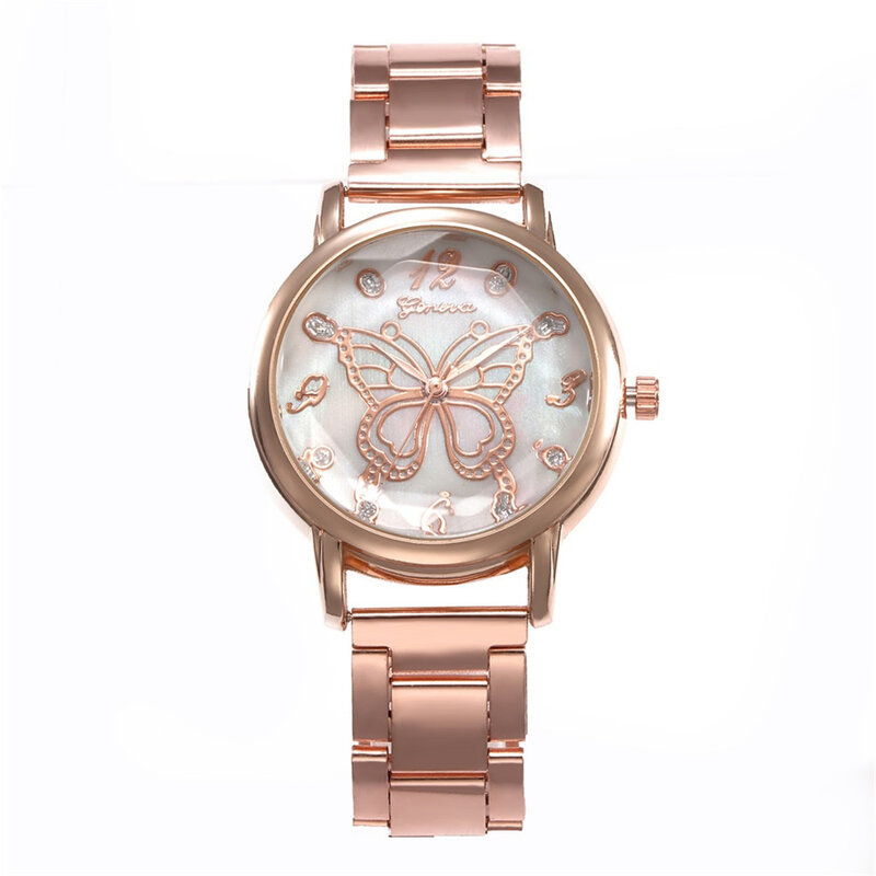 นาฬิกาควอทซ์ใหม่สำหรับผู้หญิงนาฬิกาลำลองสไตล์เดียวกันหน้าปัด Jam Tangan anak perempuan ลายเปลือกหอย