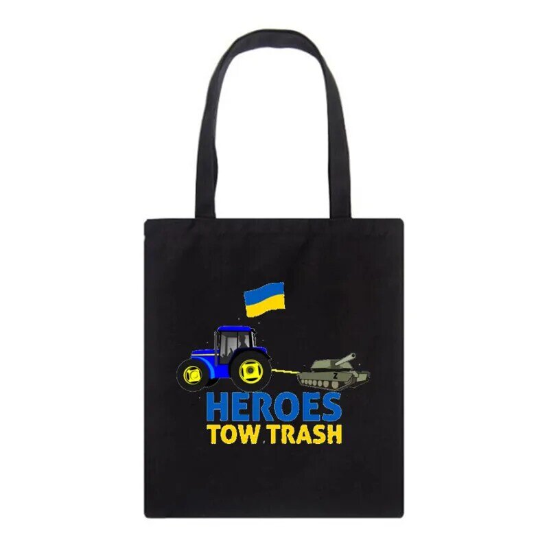 Engraçado ucraniano agricultor trator tanque meme ucrânia trator impressão sacola de compras tote sacos bolsa de ombro grande capacidade bolsa