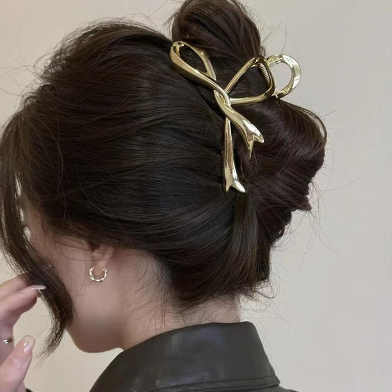 Женская заколка-краб с бантом, крупная Заколка-краб с геометрическим дизайном, аксессуары для волос в Корейском стиле