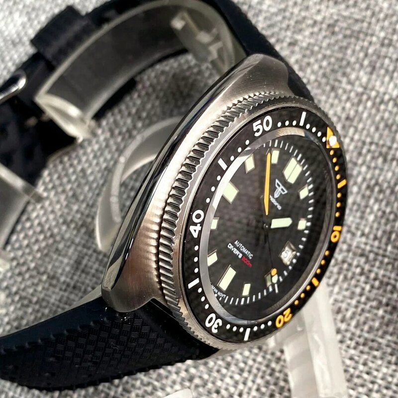 Tandorio Captain Diver Turtle orologio meccanico per uomo giappone NH35 30bar orologio da polso in acciaio impermeabile 4.1 Crown 120clicks Bezel