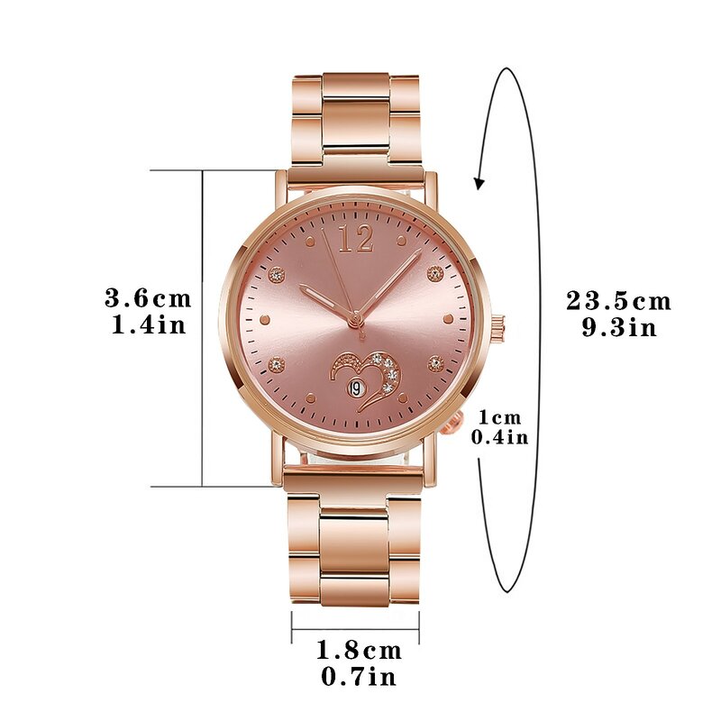 Dames Quartz Horloge Lichtgevende Pointer Horloge Rvs Polsband Hart Decoraties Cadeau Voor Vrienden Relogios Feminino
