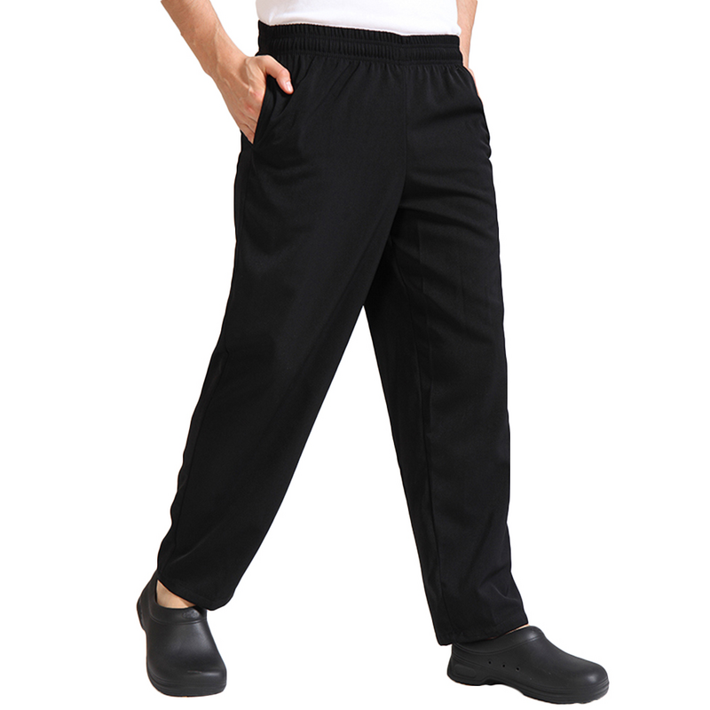 Пара брюк-карго для шеф-повара, из дышащего материала, свободные брюки для женщин (черный)