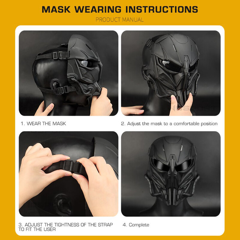 Airsoft Paintball Masks Tactical War Game CS Shooting copricapo moto uomo Full Face ciclismo Halloween Cosplay Party Masks