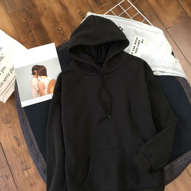 Men Front Pockets Hoodie Stylish Men's Hooded Drawstring Sport Tops Cozy Long Sleeve Sweatshirt with Front Pocket for Autumn
