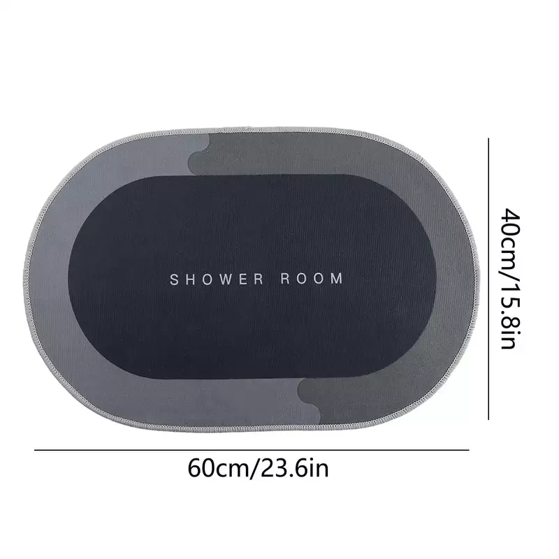 Bgzleu Bad teppich-super saugfähige Badezimmer fußmatten, Dusch teppich für vor Badewanne, Duschraum (16 x24in) (schwarz)