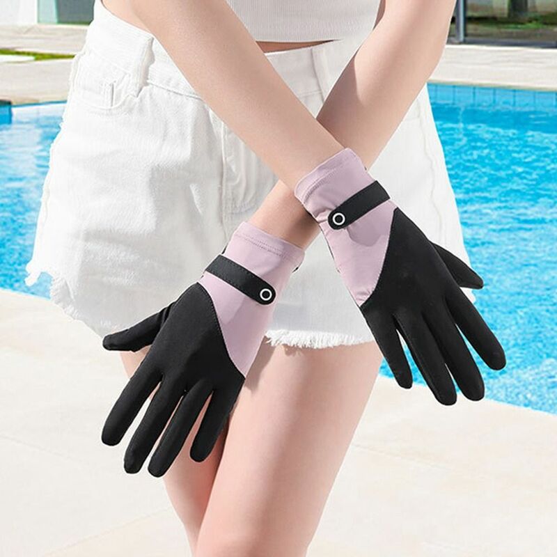 Нескользящие летние варежки для сенсорного экрана, женские перчатки, шелковые перчатки, солнцезащитные перчатки