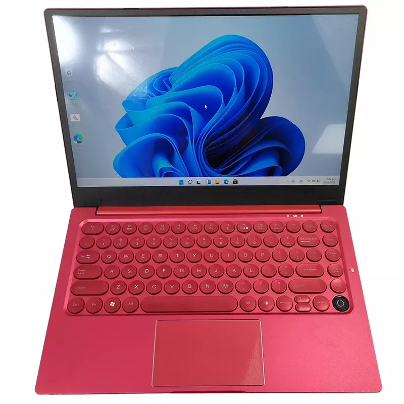 2023 4K امرأة الوردي أجهزة الكمبيوتر المحمولة Win11 مكتب الأعمال 14 "دفتر نتبووك إنتل سيليرون N5095 16 جرام + 1 تيرا بايت واي فاي اللون الخلفية لوحة المفاتيح