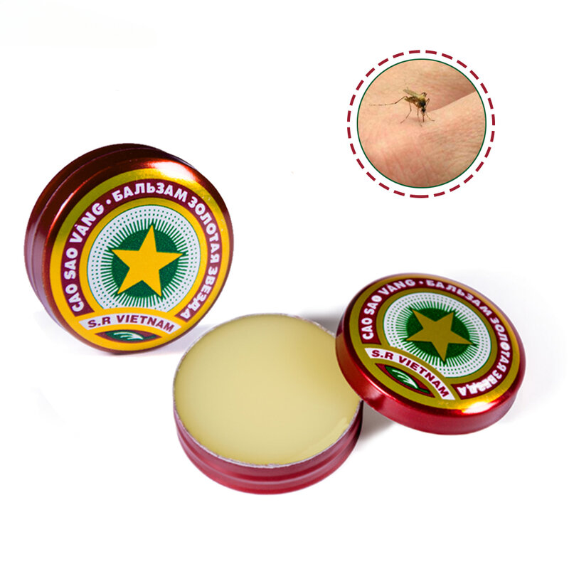 6Pcs Vietnam Gold Tower Ointment Cold Headache Stomachache Dizziness Heat Stroke Insect Stings Herbal Oil