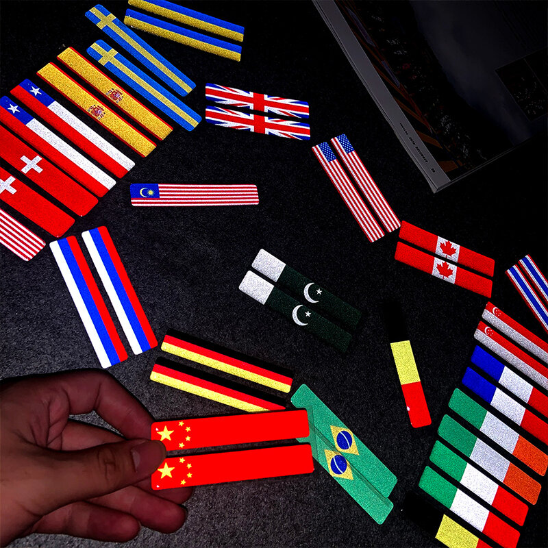Global Country Flag Stickers 3D Reflective Decals 6CM Car Motorcycle Accessories Decorative Stickers