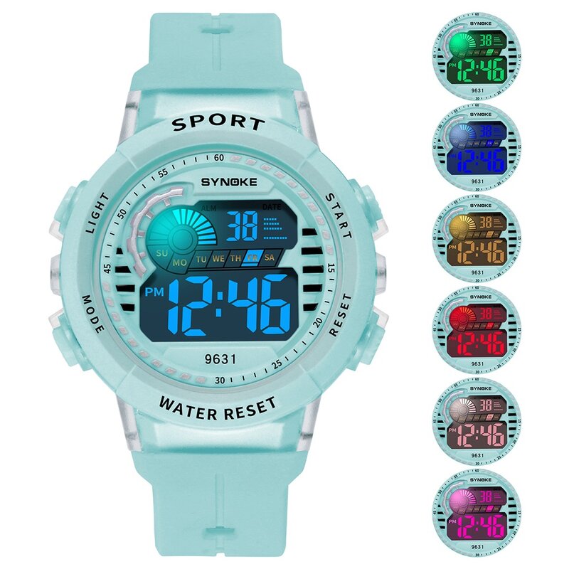 Детские Студенческие электронные часы, водонепроницаемые спортивные многофункциональные модные Универсальные часы для отдыха для мальчиков и девочек