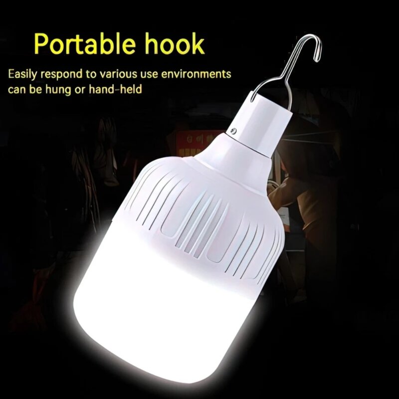 Lampadina da esterno USB ricaricabile luci di emergenza a LED lampada da tenda portatile lanterna a batteria BBQ luce da campeggio per Patio portico giardino