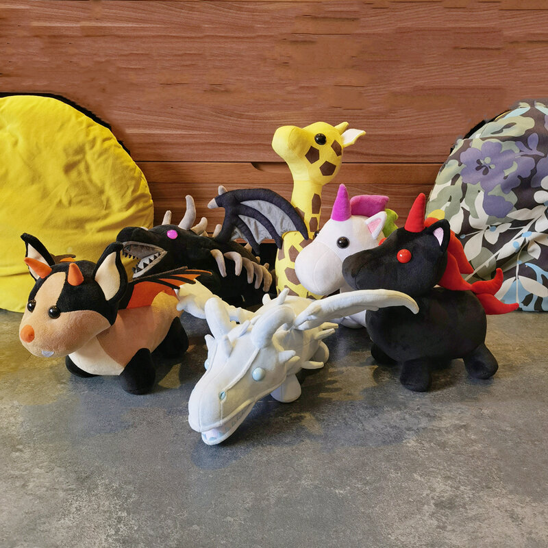 Brinquedos de pelúcia recheados de Dragão, Morcela Dragão, Shadow Dragon, Dragão, Unicórnio Maligno, Girafa, Geada, Mascote, Plushie Doll