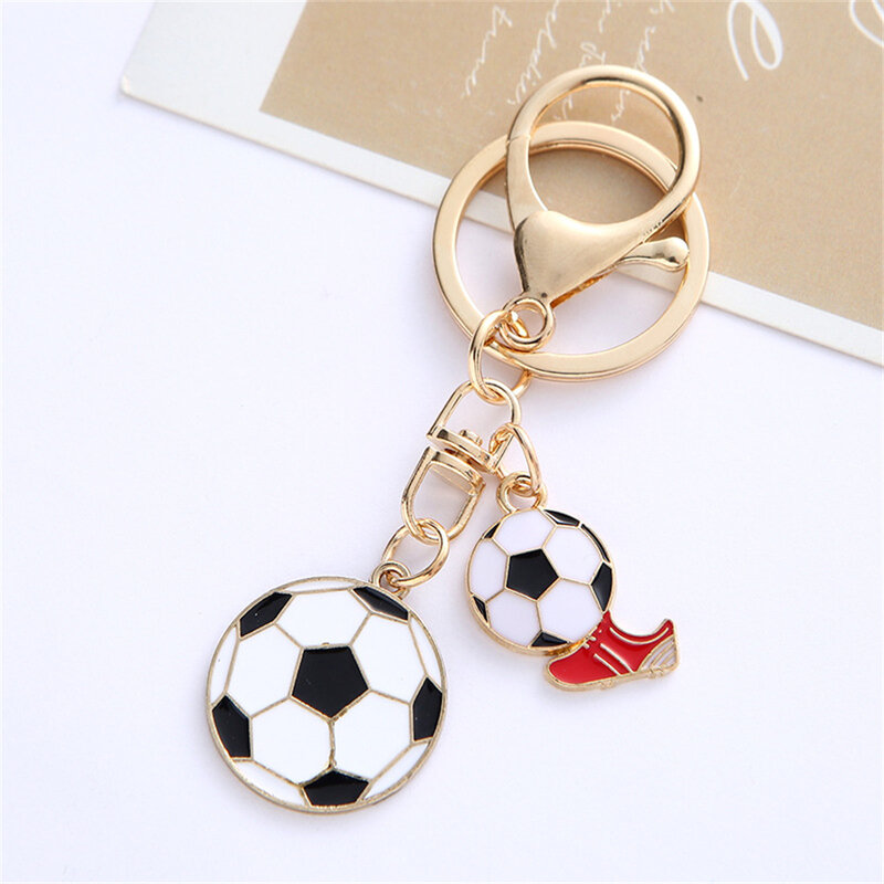 1Pc metallo Mini calcio portachiavi borsa ciondolo decorazione Worldcup giochi Souvenir fan scarpe regalo Jersey Star medaglia d'oro nuovo