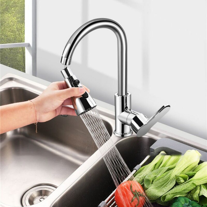 Universal 360 Rotating Kitchen Faucet Extender, Torneira de água ajustável, Gadgets de lavagem forte, 3 modos