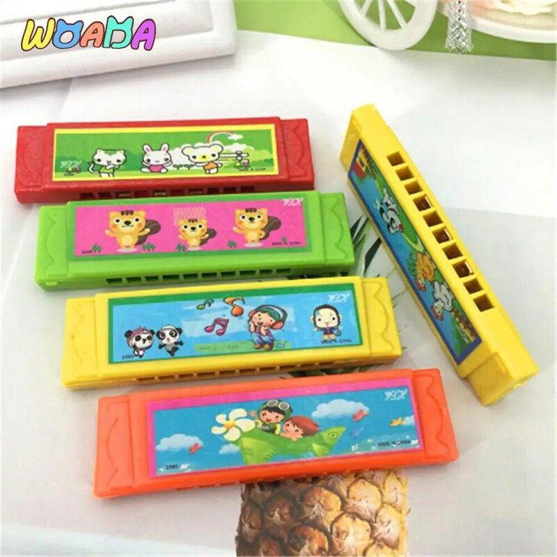 Bambini Early Educational Music Learning Toy Wood Plastic Harmonica Fun Double Row 16 fori giocattolo musicale armonica colore casuale