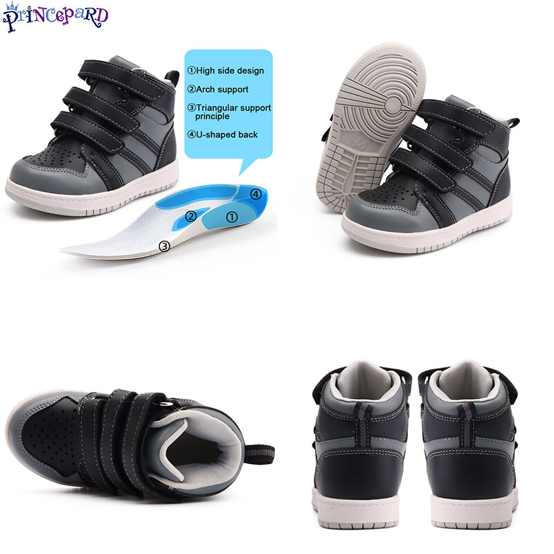 Ортопедическая корректирующая обувь для детей и малышей, детские высокие ботинки с поддержкой лодыжки и свода стопы для предотвращения прогулки