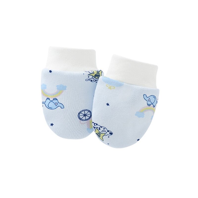 1 คู่เด็ก Anti Scratching Soft ถุงมือผ้าฝ้ายถุงเท้ามือทารกแรกเกิด Y55B