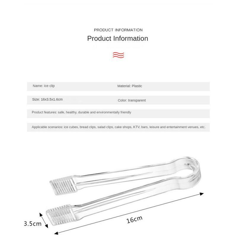 JXFood-Pince à Glace Transparente en Plastique, Accessoire de Cuisine Portable, Antidérapant, Épais, Anti-Chute, 1 à 4 Pièces