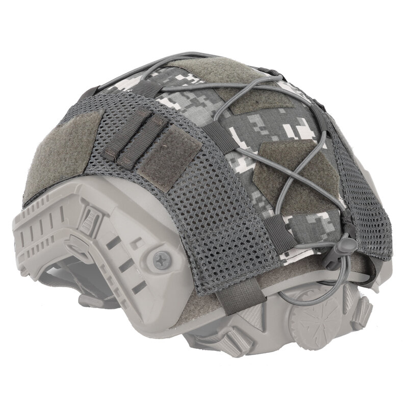 전술 헬멧 커버 위장 헬멧 머리 장식, 탄성 코드 포함, 군사 에어소프트 페인트볼 헬멧 액세서리